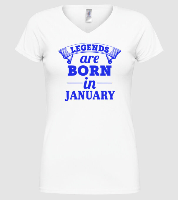 Legends are born in January model alb pe tricou