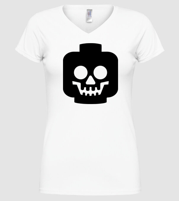 Lego Death Face.eps model alb pe tricou
