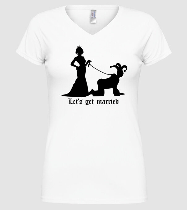 Lets get married model alb pe tricou