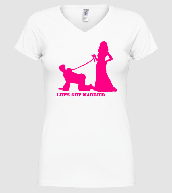 lets get married model alb pe tricou