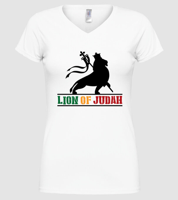 Lion Of Judah model alb pe tricou