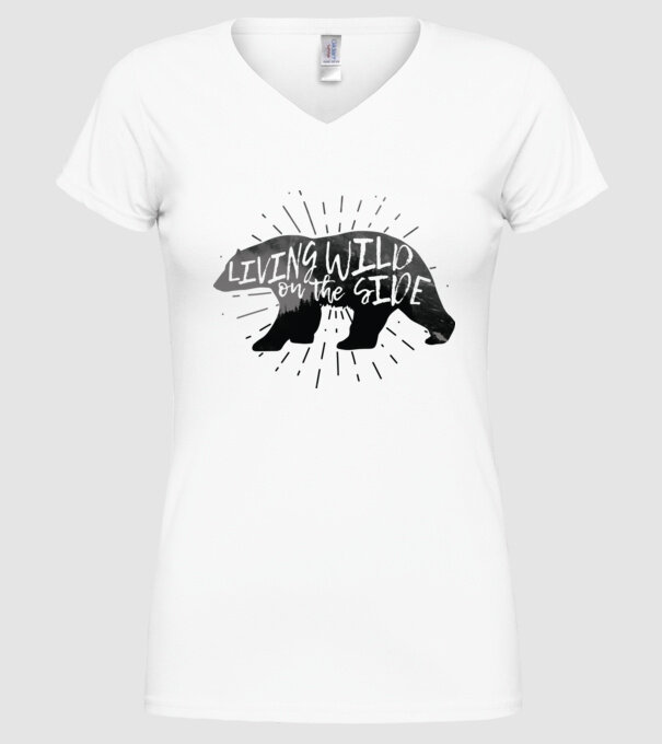 Living on a wild side model alb pe tricou