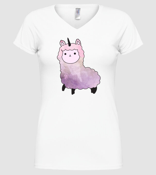 Llamacorn cutie model alb pe tricou