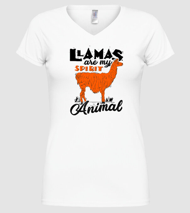 Llamas are my spirit animal model alb pe tricou