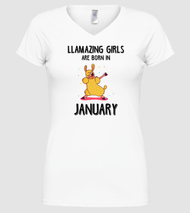 llamazing girls are born in january black model alb pe tricou