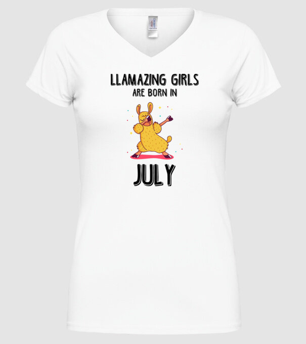 Llamazing girls are born in july black model alb pe tricou