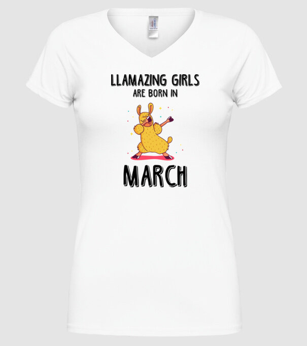 llamazing girls are born in march black model alb pe tricou