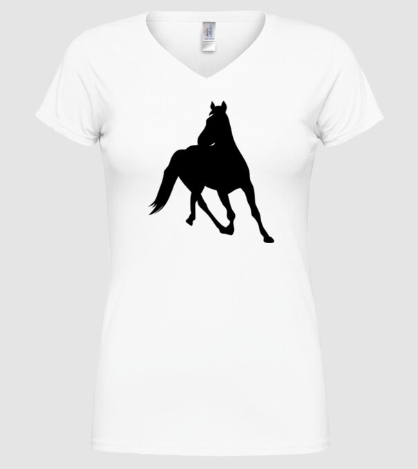cal model alb pe tricou