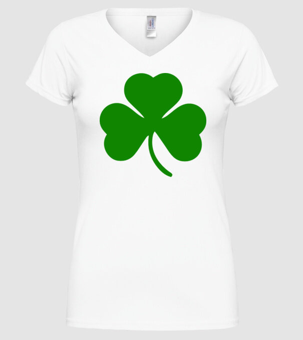 Trifoi model alb pe tricou