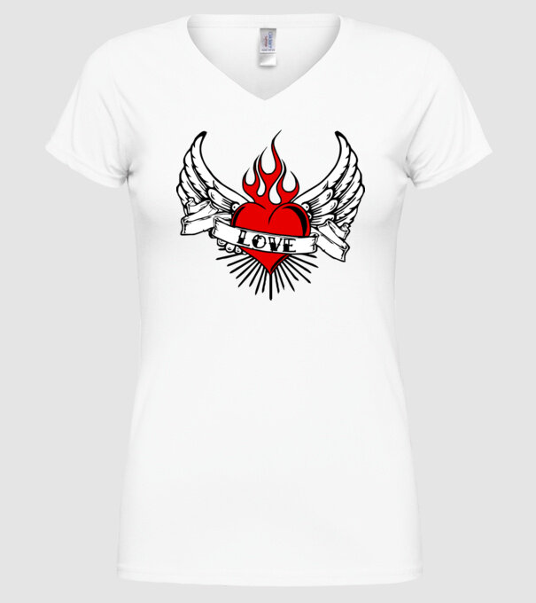 love model alb pe tricou