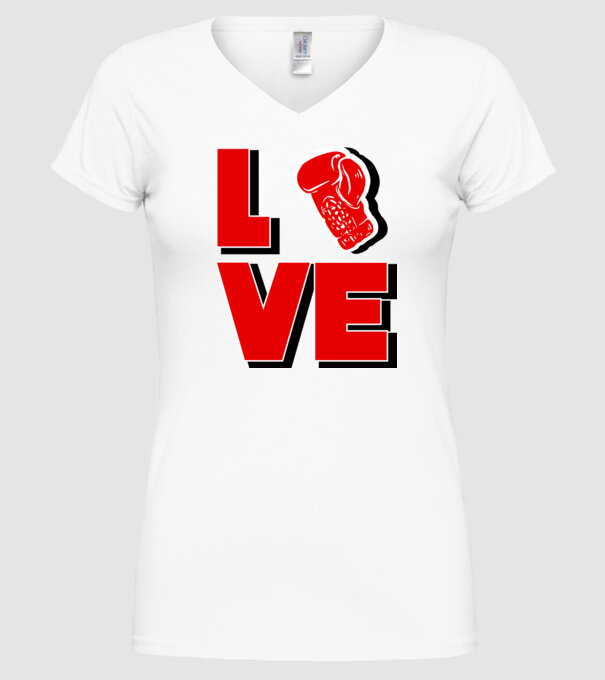 LOVE BOX model alb pe tricou