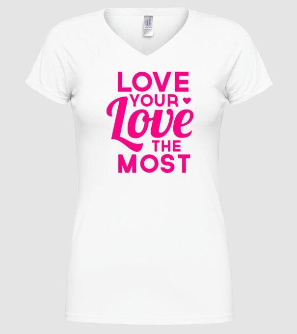 love most model alb pe tricou