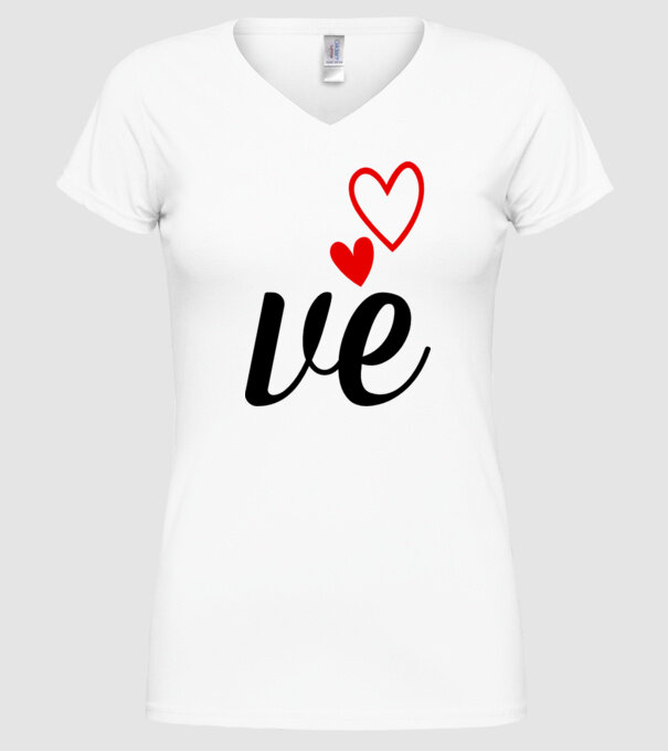 Cuplu LOVE model alb pe tricou