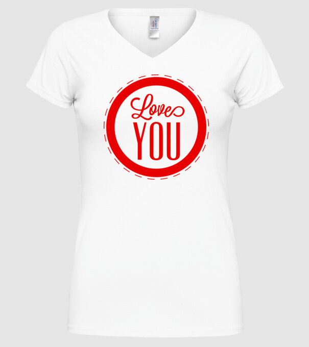 love you model alb pe tricou