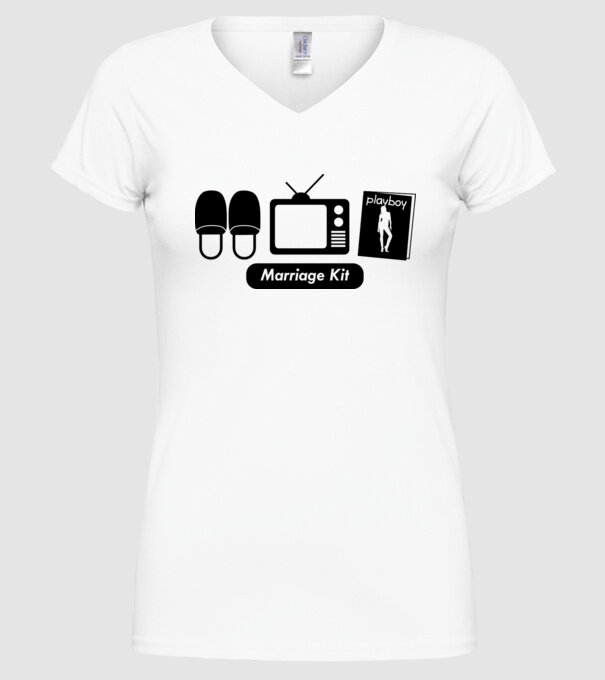 Marriage kit model alb pe tricou
