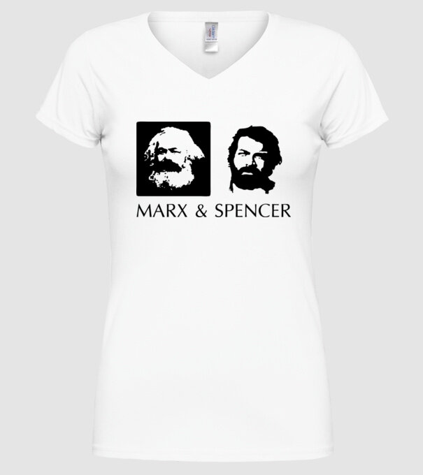 Marx és Bud Spencer model alb pe tricou