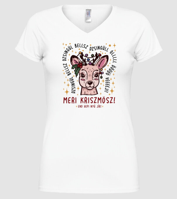 Cană dimensionată meri cristmăs djingăl bel model alb pe tricou