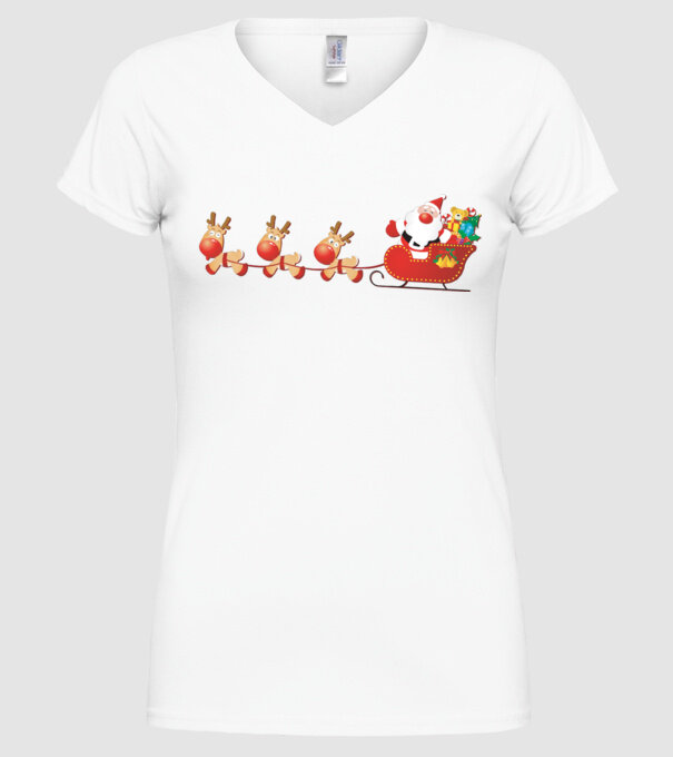 moș Nicolae model alb pe tricou
