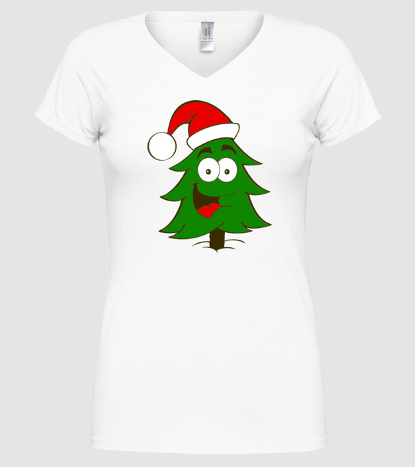 Brad Moș Crăciun 4 culori model alb pe tricou