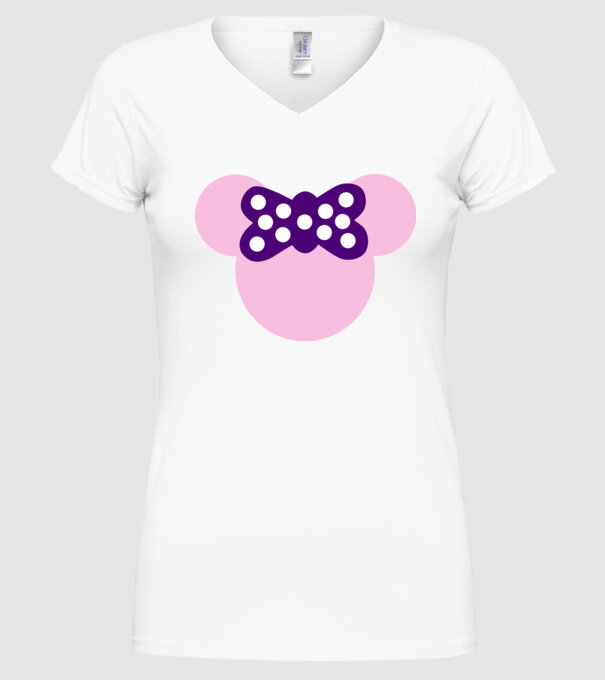Minnie model alb pe tricou