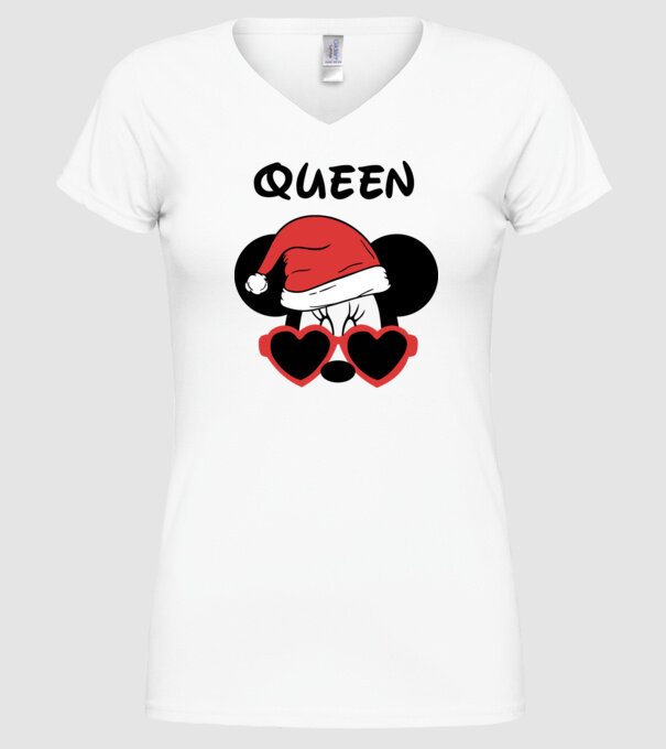 minnie santa queen model alb pe tricou