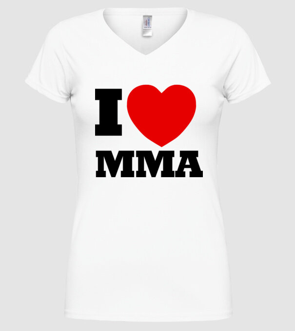 MMA LOVE model alb pe tricou