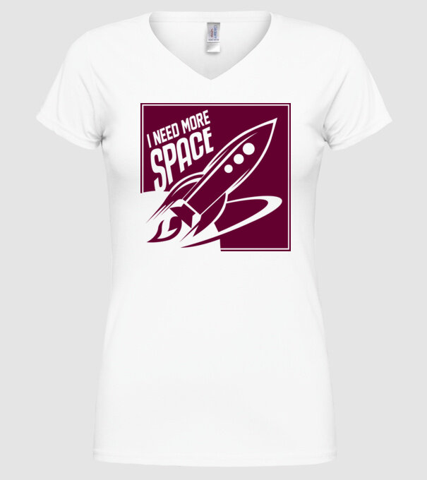 more space model alb pe tricou