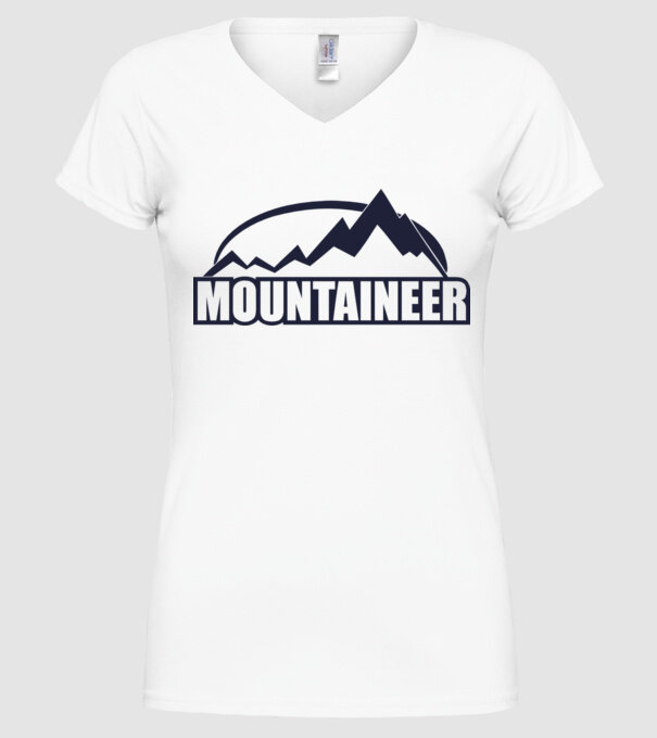 mountaineer model alb pe tricou