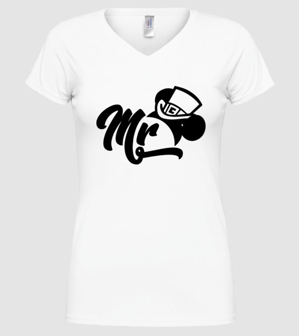 Mr Mouse model alb pe tricou