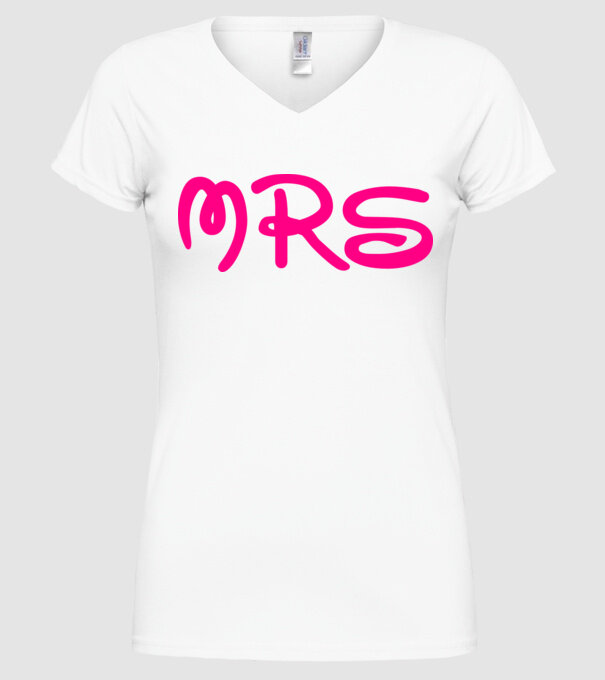 Mrs model alb pe tricou