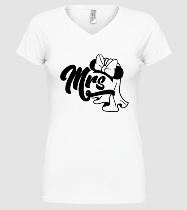 Mrs Mouse model alb pe tricou