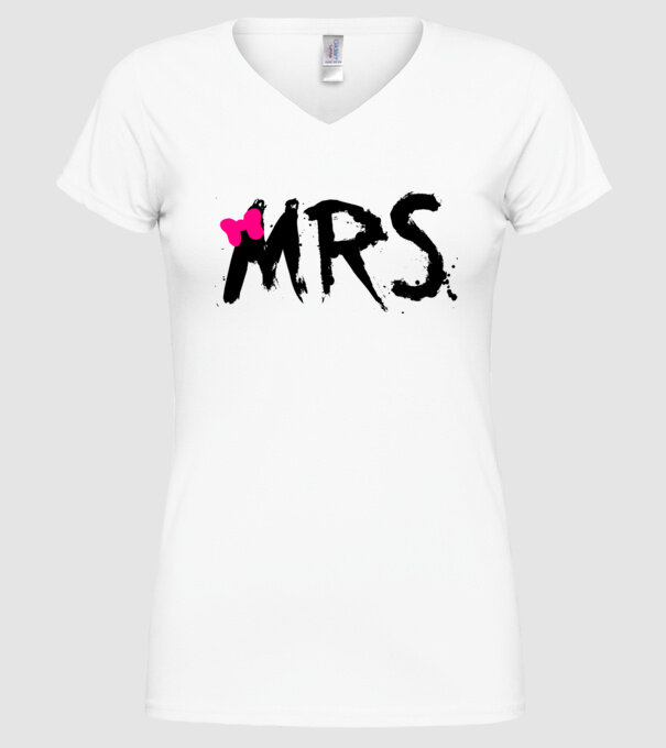 Mrs. model alb pe tricou