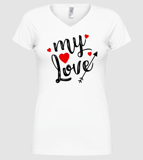 My love model alb pe tricou