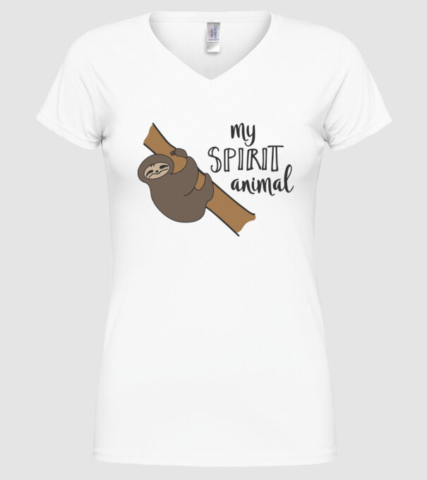 My spirit animal model alb pe tricou