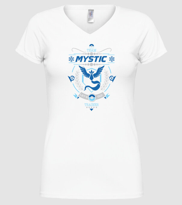 Mystic team model alb pe tricou