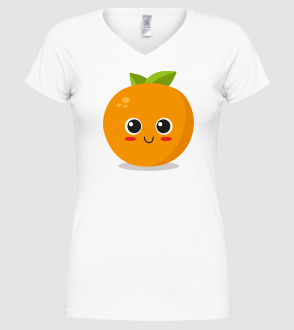 Portocală model alb pe tricou