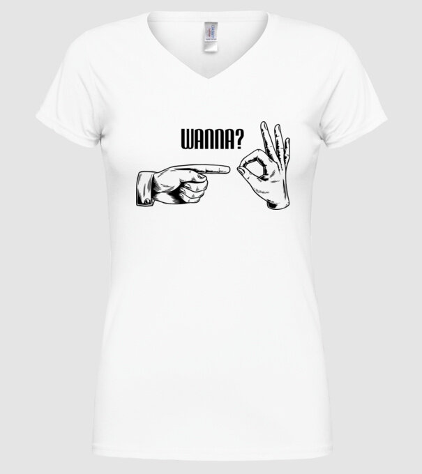 International Hand sign model alb pe tricou