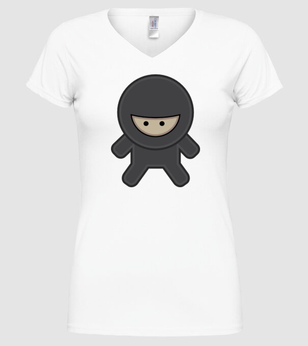 ninja model alb pe tricou