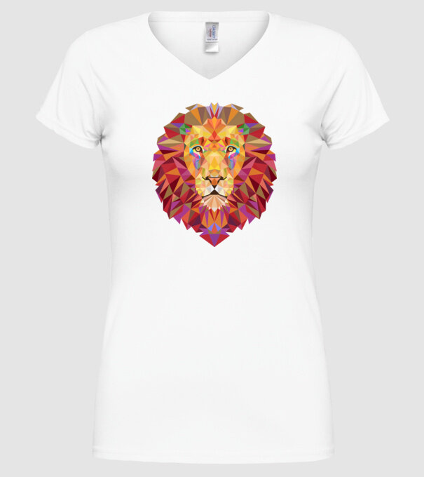 Leu design model alb pe tricou