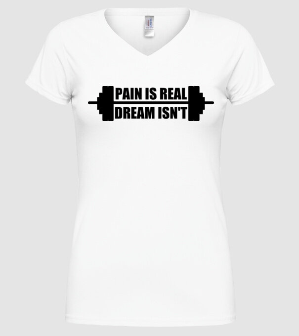 Pain is real model alb pe tricou