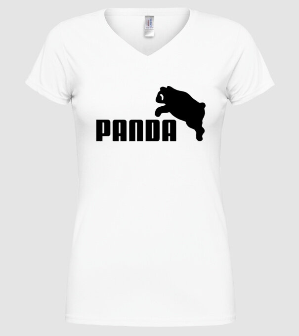 PANDA model alb pe tricou