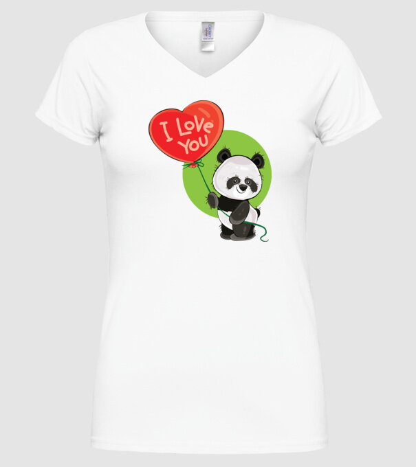 dragoste panda model alb pe tricou