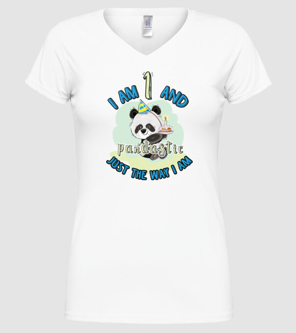 PANDASTIC 1 model alb pe tricou