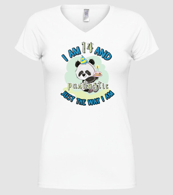PANDASTIC 14 model alb pe tricou
