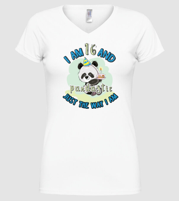 PANDASTIC 16 model alb pe tricou