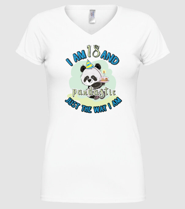 PANDASTIC 18 model alb pe tricou