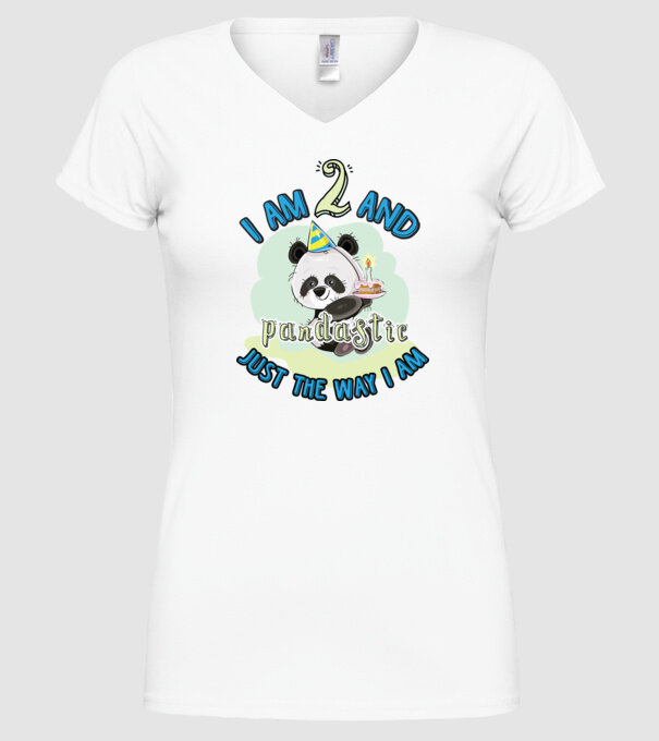 PANDASTIC 2 model alb pe tricou