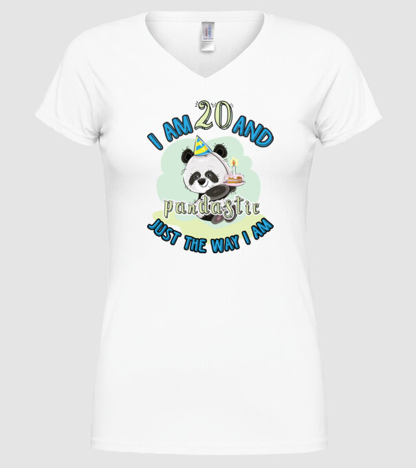 PANDASTIC 20 model alb pe tricou