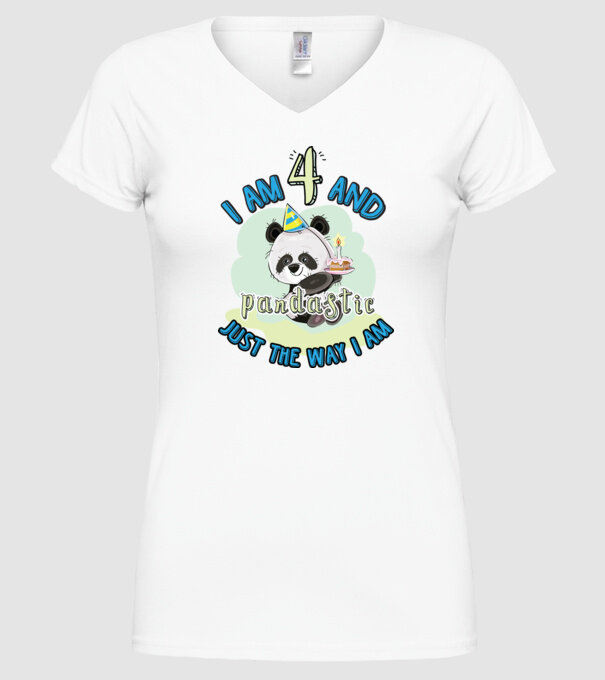 PANDASTIC 4 model alb pe tricou