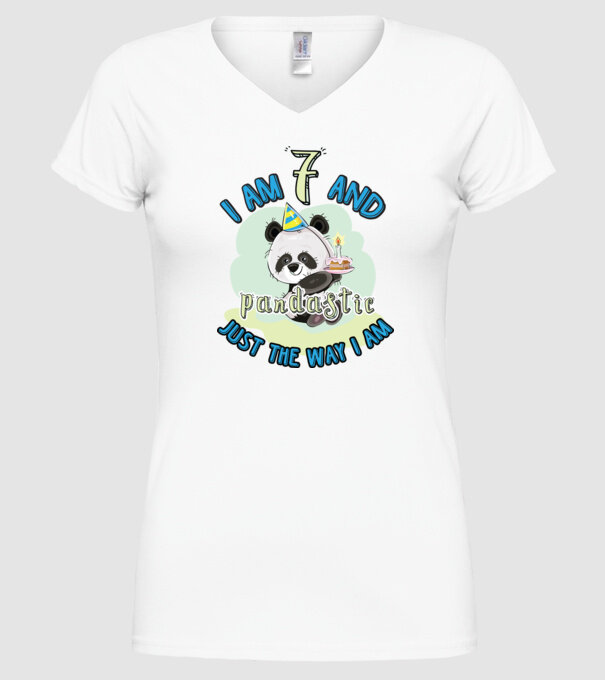PANDASTIC 7 model alb pe tricou